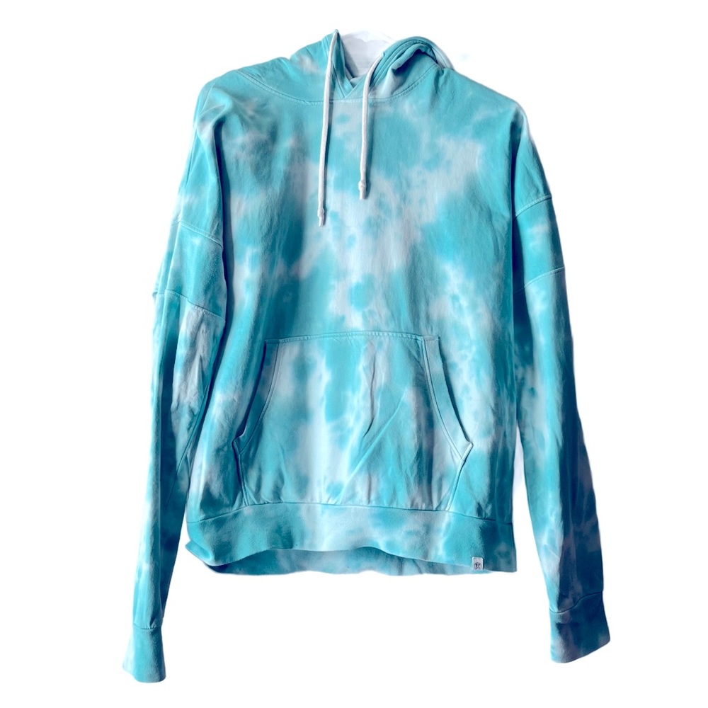 Light Blue Sky Tie Dye Hoodie Sweatshirt Men’s Small Sovereign Code